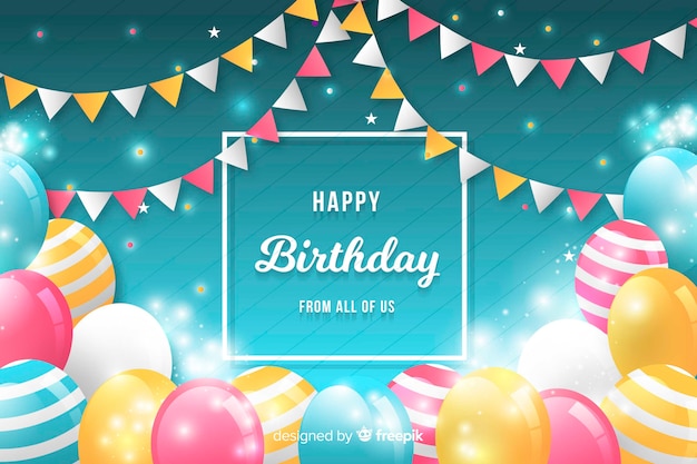 Free Vector colorful birthday background with balloons