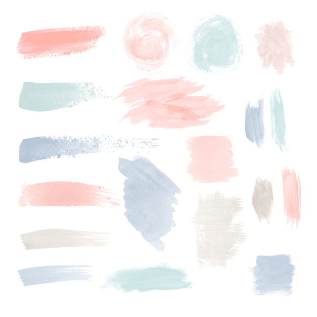 Free vector colorful brushstroke design vector set