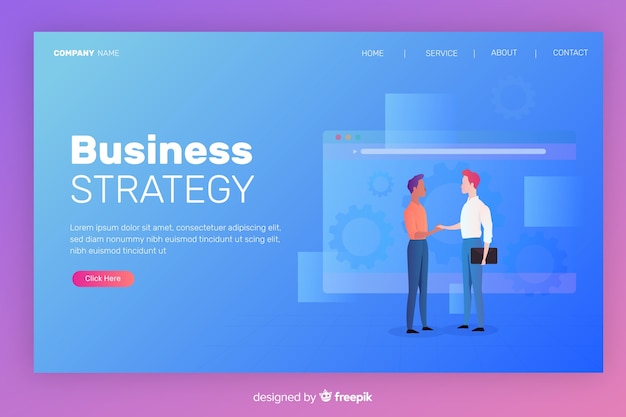Free vector colorful  business strategy landing page