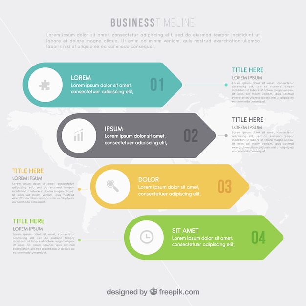 Free Vector colorful business timeline with flat design