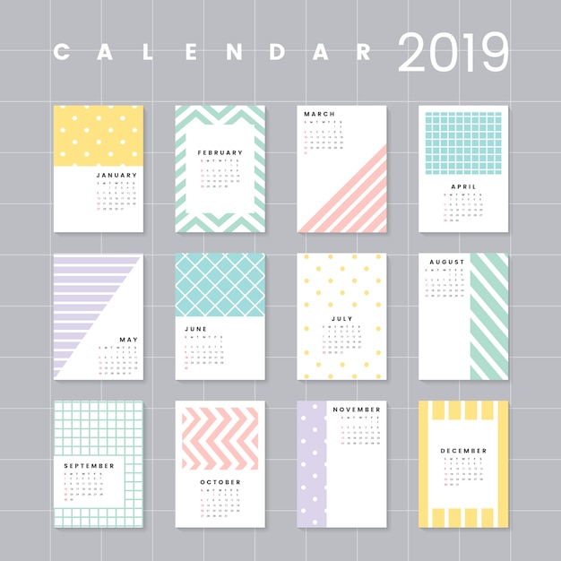 Free Vector colorful calendar mockup