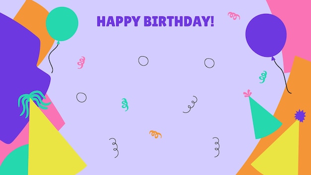 Colorful cheerful happy birthday zoom background