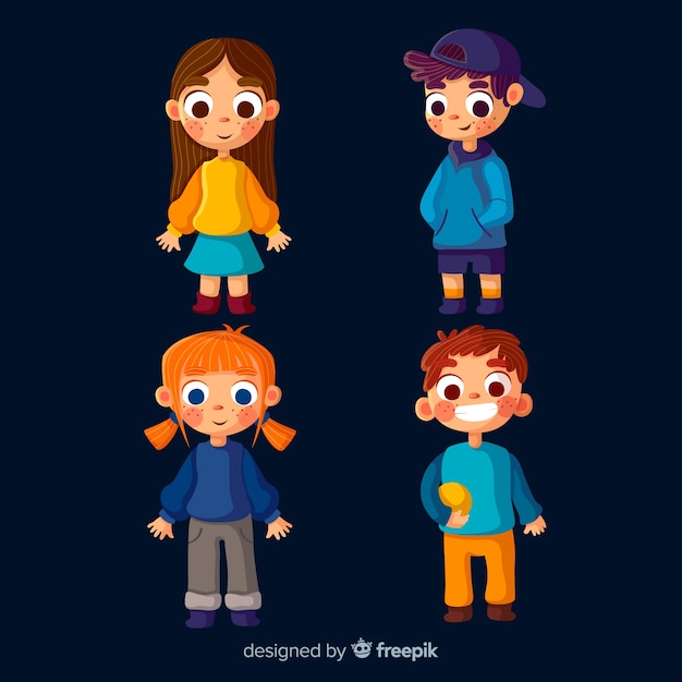 Free Vector colorful children collection with flat design