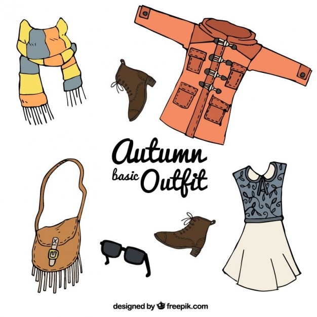 Free vector colorful clothes for fall