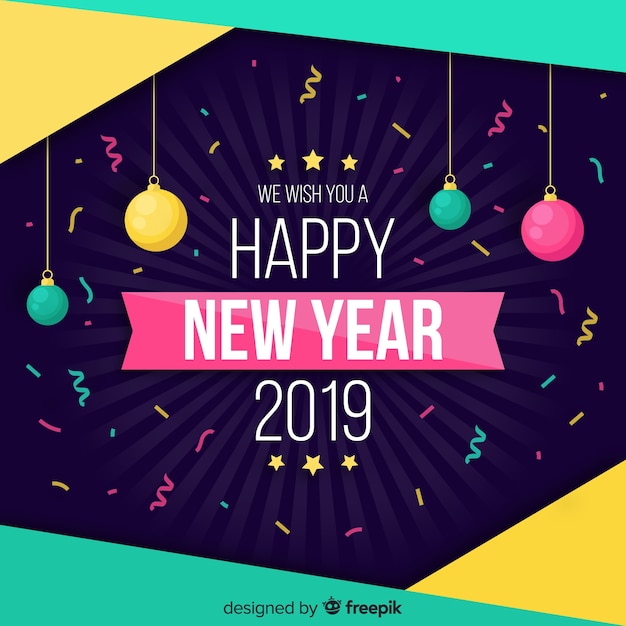 Colorful confetti new year background