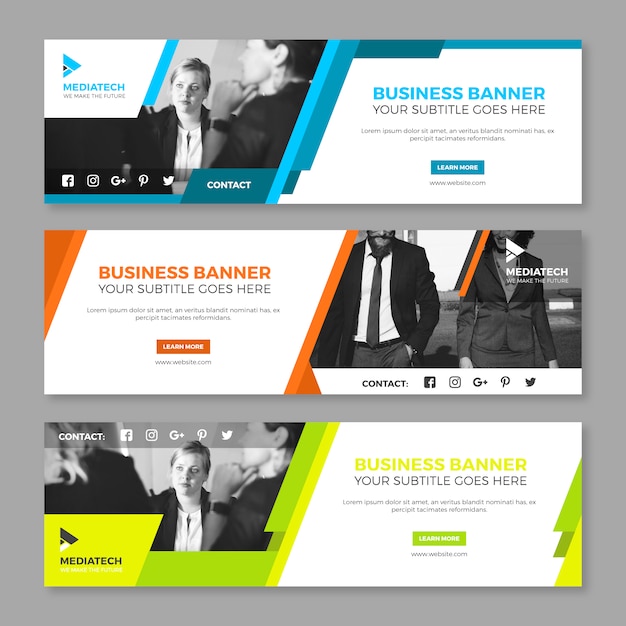 Free Vector colorful corporate banner collection