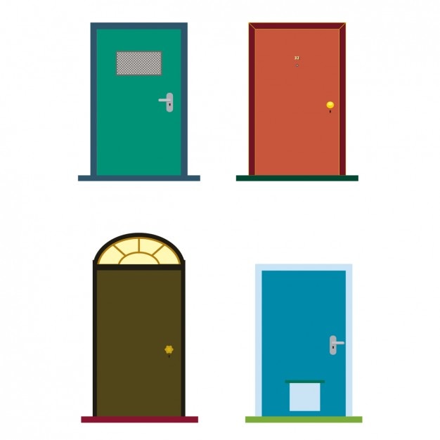 Free Vector colorful doors