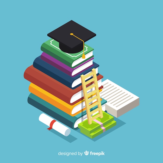 Free Vector colorful educaction concept with isometric view