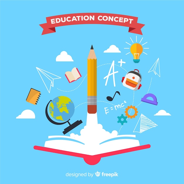 Free vector colorful education concept with flat design