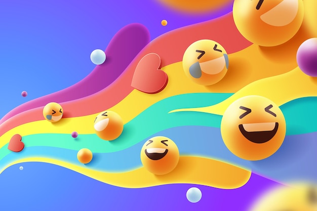 Free vector colorful emoji set design