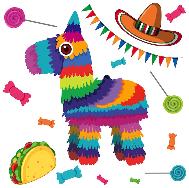 Free Vector colorful fiesta celebration elements