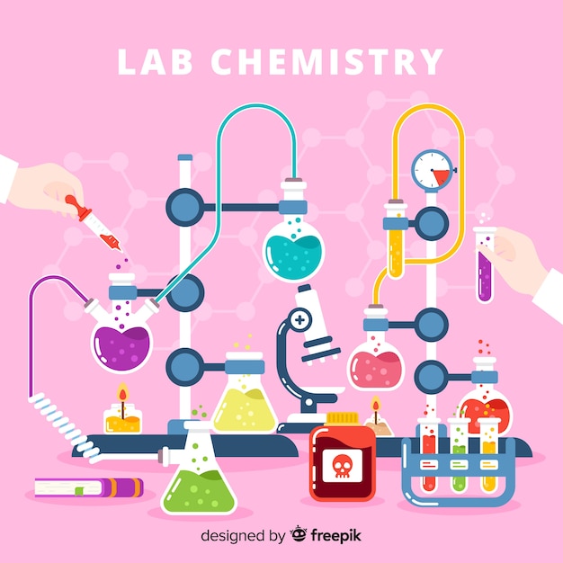 Free Vector colorful flat chemistry background