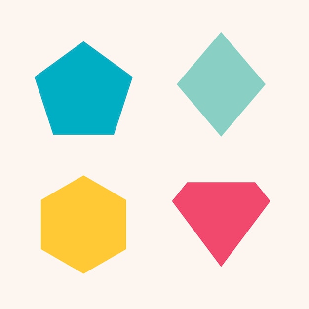 Free vector colorful flat geometric shapes set vector