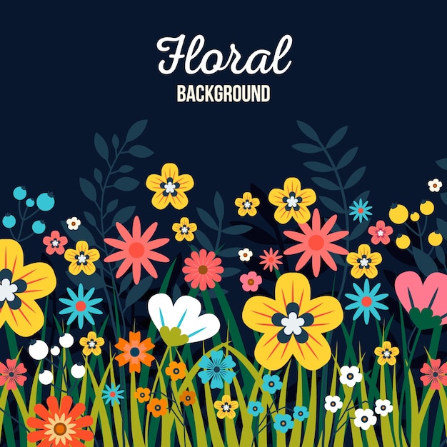 Free vector colorful floral background in flat style