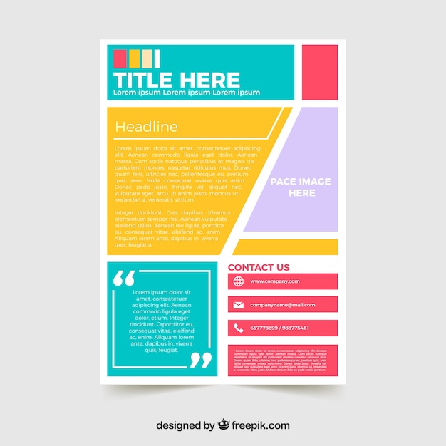 Free Vector colorful flyer design with space for text