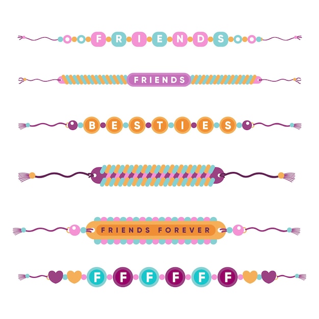 Free Vector colorful friendship band collection