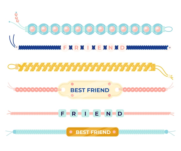 Free Vector colorful friendship band collection