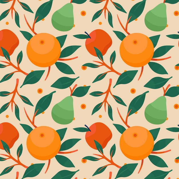 Free Vector colorful fruits pattern