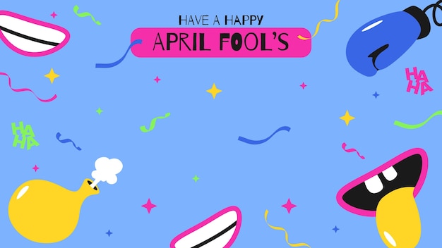 Colorful funny april fools zoom background