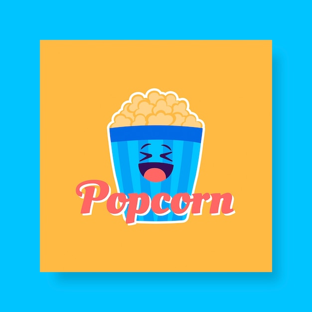 Colorful funny popcorn logo