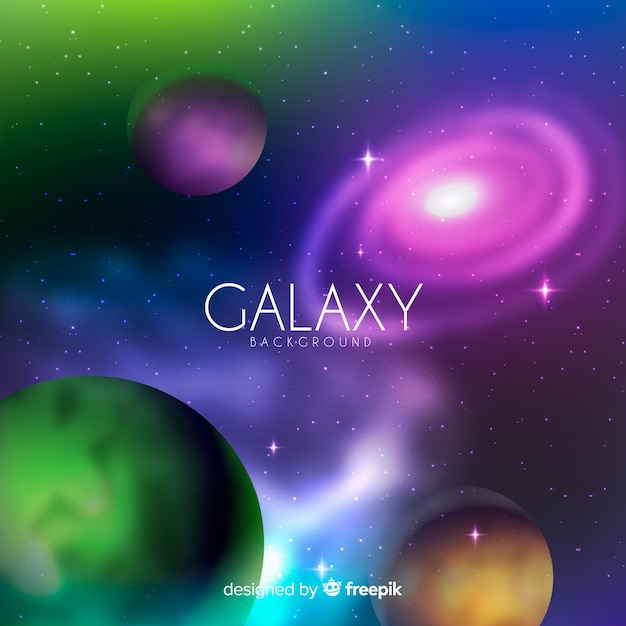 Free Vector colorful galaxy background with realistic design