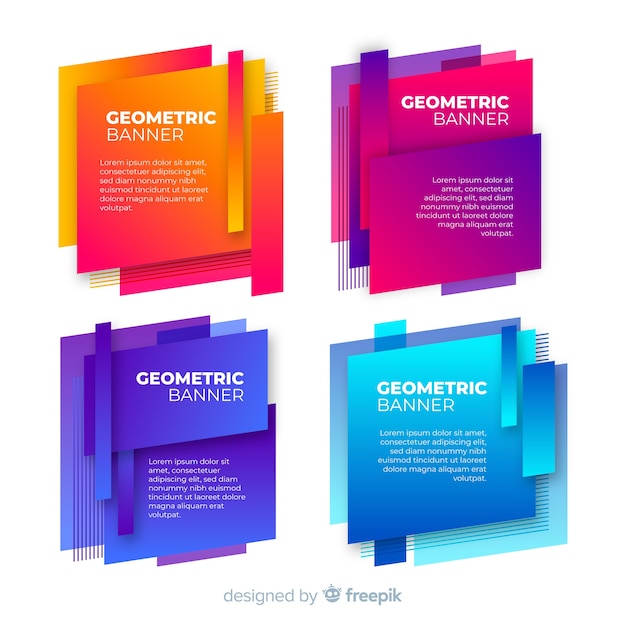 Free Vector colorful geometric banners template