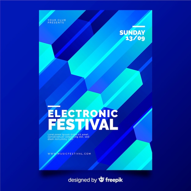 Free vector colorful geometric music poster template