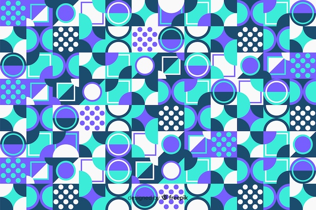 Free vector colorful geometric shapes mosaic background