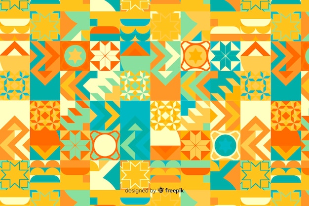 Free Vector colorful geometric shapes mosaic background