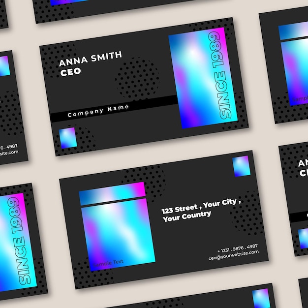 Free Vector colorful gradient business card template