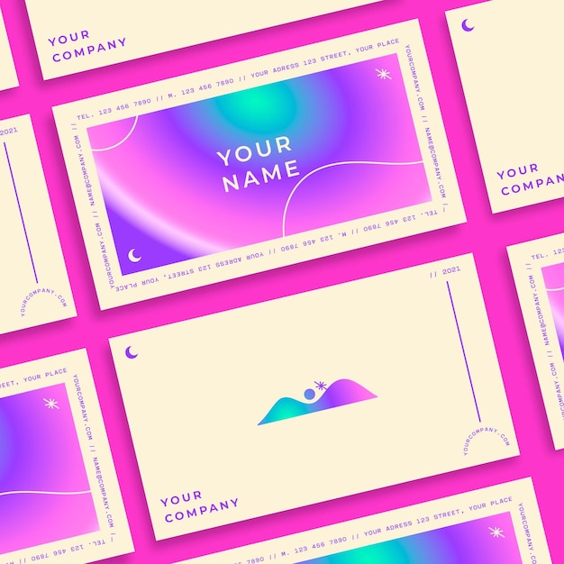 Free Vector colorful gradient business card template