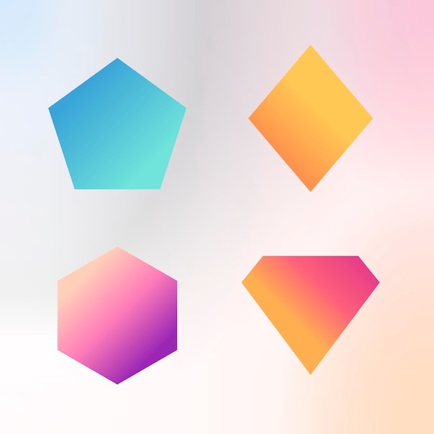 Free vector colorful gradient geometric shapes set vector