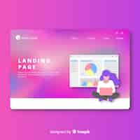 Free vector colorful gradient landing page template