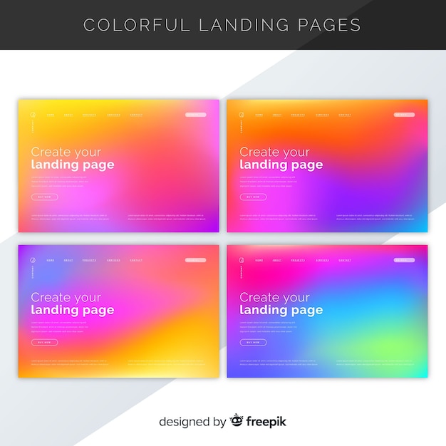 Free Vector colorful gradient landing page