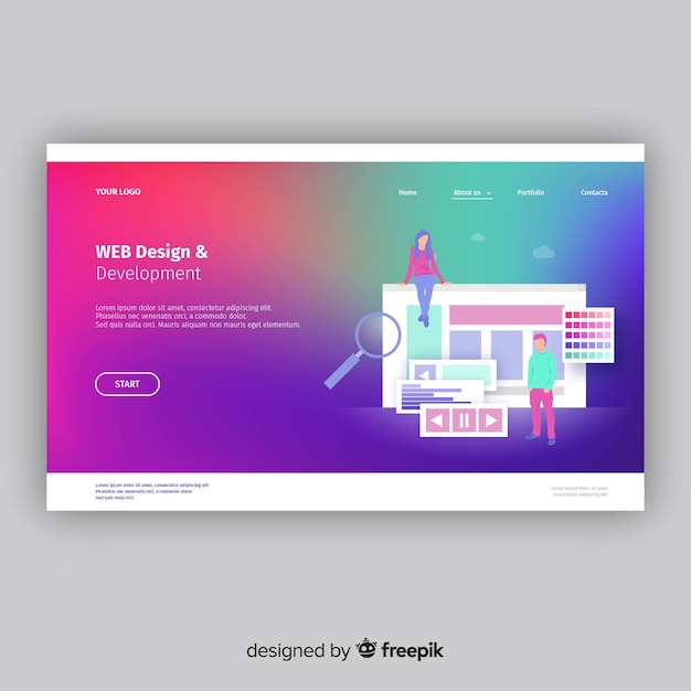 Colorful gradient landing page