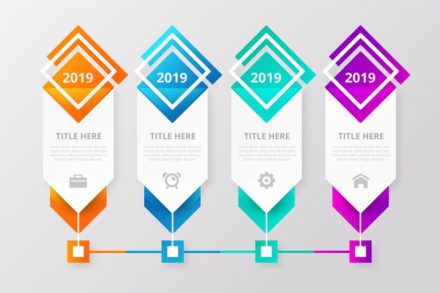 Colorful gradient timeline infographic