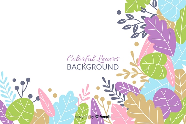 Free Vector colorful hand drawn leaves background