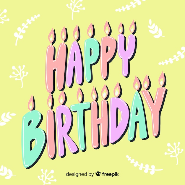 Free Vector colorful happy birthday lettering background