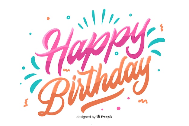 Colorful happy birthday lettering