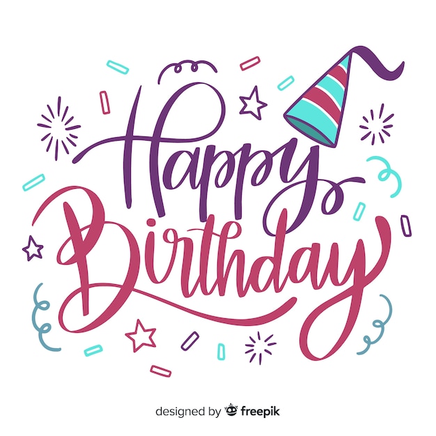 Colorful happy birthday lettering