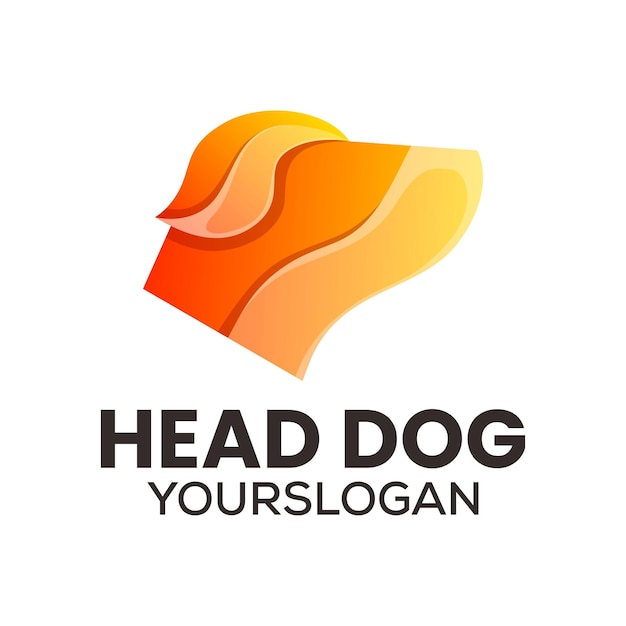 Free Vector colorful head dog icon logo design