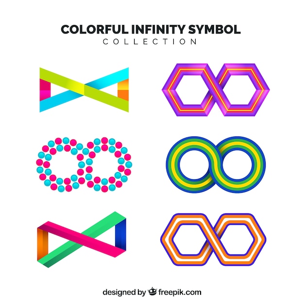 Free Vector colorful infinity symbol collection