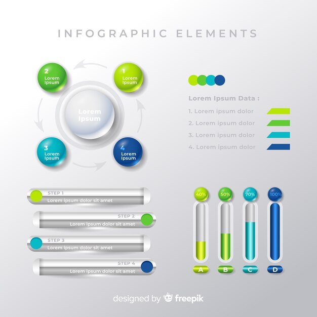 Colorful infographic element templates collection