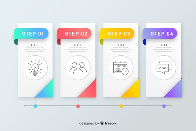 Free Vector colorful infographic steps flat design