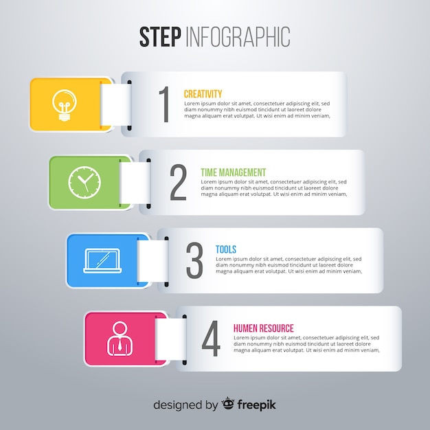 Free Vector colorful infographic template with steps