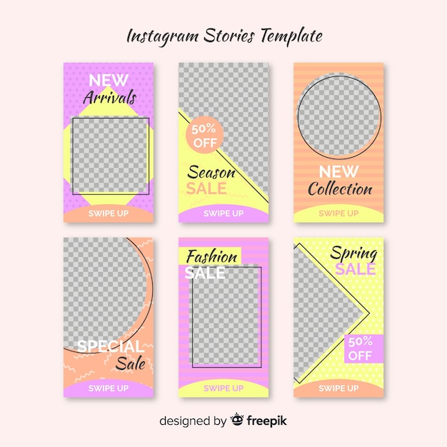 Colorful instagram stories templates