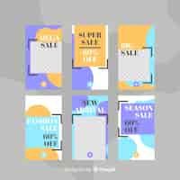 Free vector colorful instagram stories templates