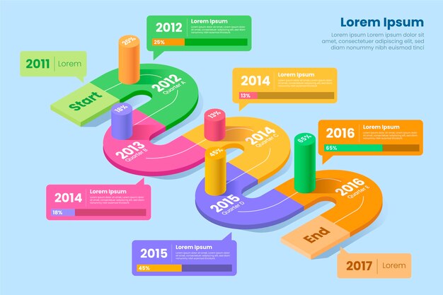 Free Vector colorful isometric infographic with details