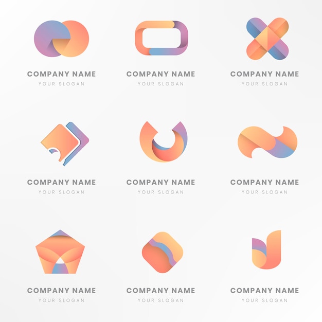 Free vector colorful logo branding design set