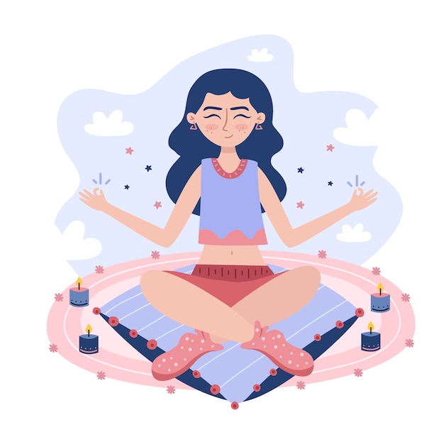 Free Vector colorful meditation concept